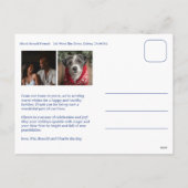 Waterverf Plaid Handgemaakte Kerst Custom 3 Foto Feestdagenkaart (Achterkant)