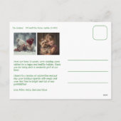 Waterverf Plaid Handgemaakte Kerst Custom 3 Foto Feestdagenkaart (Achterkant)