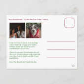 Waterverf Plaid Handgemaakte Kerst Custom 3 Foto Feestdagenkaart (Achterkant)