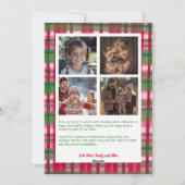 Waterverf Plaid Kerst Custom Arch 5 Foto Feestdagenkaart (Achterkant)