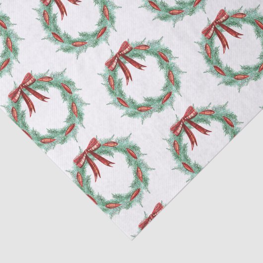 Waterverf Plaid Lint Krans Kerstmis Tissuepapier (Detail)