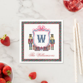 Waterverf Plaid Notenkraker Beer Monogram Wapen Servet