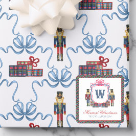 Waterverf Plaid Notenkraker Beer Monogram Wapen Vierkante Sticker