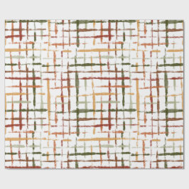waterverf plaid patroon met chaotische lijnen cadeaupapier