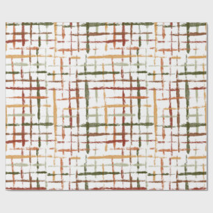 waterverf plaid patroon met chaotische lijnen cadeaupapier