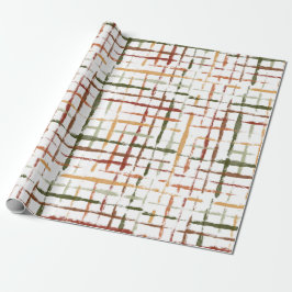 waterverf plaid patroon met chaotische lijnen cadeaupapier