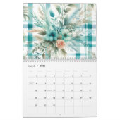 Waterverf Plaid Patterns and Flowers 2025 Kalender (Mar 2026)