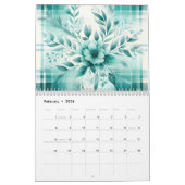 Waterverf Plaid Patterns and Flowers 2025 Kalender (Feb 2026)