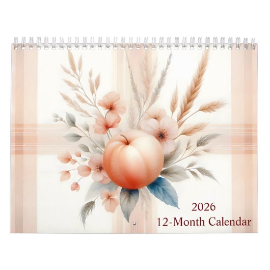 Waterverf Plaid Patterns and Flowers 2026 Kalender (Hoes)