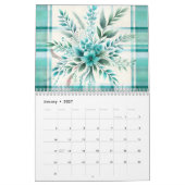 Waterverf Plaid Patterns and Flowers 2026 Kalender (Jan 2027)