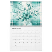 Waterverf Plaid Patterns and Flowers 2026 Kalender (Feb 2027)