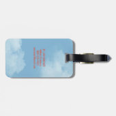 Waterverf Plaid Rode Vrachtwagen Sneeuw Kerstvakan Bagagelabel (Achterkant horizontaal)