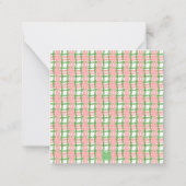 Waterverf Plaid Santa Monogram Crest Gift Notitiekaartje (Achterkant)