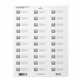 Waterverf Plaid Tartan Laurierkrans Monogram Etiket (Full Sheet)