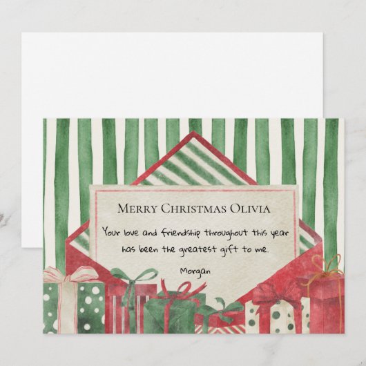  Waterverf plakboek kerst Feestdagenkaart (Voorkant / Achterkant)