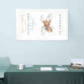 Waterverf Plane Baby shower welkomstbanner Spandoek (Beurs)