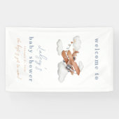 Waterverf Plane Baby shower welkomstbanner Spandoek (Horizontaal)