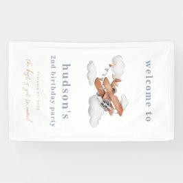 Waterverf Plane Verjaardag Welkomstbanner Spandoek