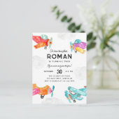 Waterverf Planes Clouds Sky Kind Vliegtuig Verjaar Briefkaart (Staand voorkant)