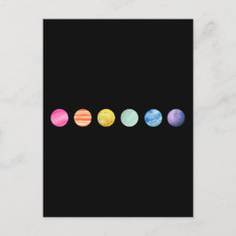 Waterverf Planet — Regenboog Briefkaart