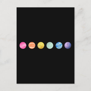 Waterverf Planet — Regenboog Briefkaart
