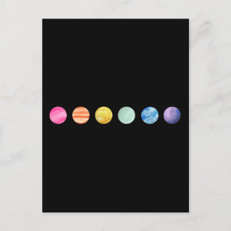 Waterverf Planet — Regenboog Briefkaart
