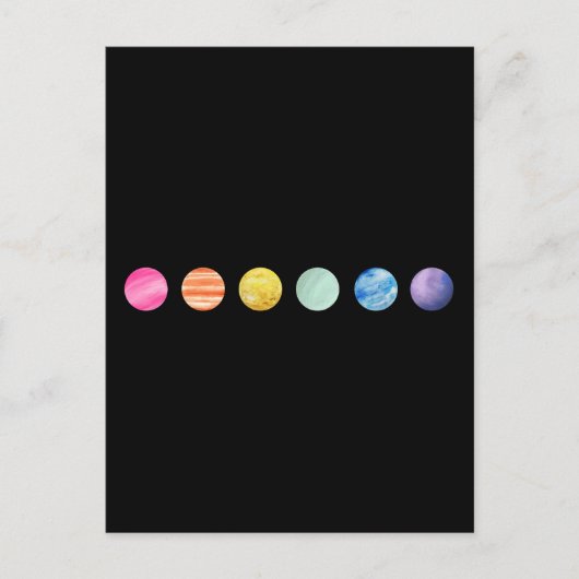 Waterverf Planet — Regenboog Briefkaart (Voorkant)