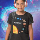Waterverf Planeten Zon Aarde Mars Jupiter Saturnus T-shirt