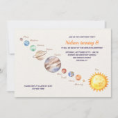 Waterverf Planets Birthday Invitation Kaart (Voorkant)