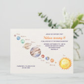 Waterverf Planets Birthday Invitation Kaart (Staand voorkant)