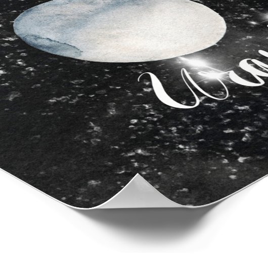 Waterverf Planets Namen Poster (Hoek)