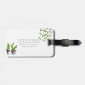 Waterverf Plant Cactus | Grafisch monogram Bagagelabel (Achterkant horizontaal)