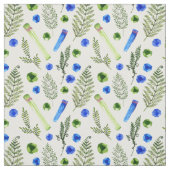 Waterverf Plant Crystal Stone Pattern Fabric Stof (Swatch)