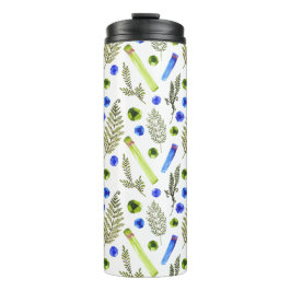 Waterverf Plant Crystal Stone Thermal Tumbler Thermosbeker