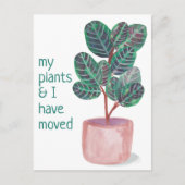 WATERVERF Plant gebeden thuisadres verplaatsen Briefkaart (Voorkant)