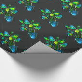 Waterverf plant groen en blauw abstract cadeaupapier (Hoek)