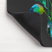 Waterverf plant groen en blauw abstract muismat (Hoek)