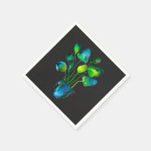 Waterverf plant groen en blauw abstract servet (Hoek)