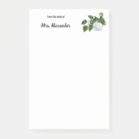 Waterverf Plant modern van het bureau van Sticky Post-it® Notes (Voorkant)