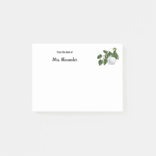 Waterverf Plant stijlvol van het bureau van Sticky Post-it® Notes (Voorkant)