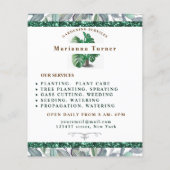 Waterverf plant Tuinieren Service, Tuinbouwer Flyer (Achterkant)