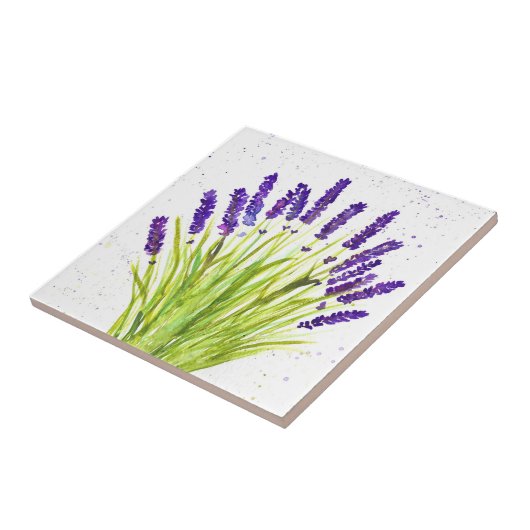 Waterverf Plant van lavender Rustic Kitchen Tegeltje (Zijkant)
