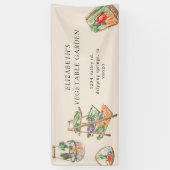 Waterverf Plantaardige Boerderij Boeren Markt Bann Spandoek (Verticaal)