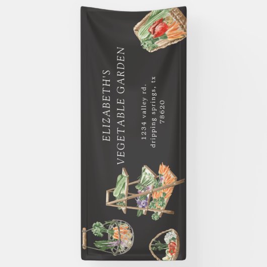 Waterverf Plantaardige Boerderij Boeren Markt Spandoek (Verticaal)