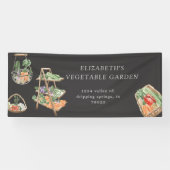 Waterverf Plantaardige Boerderij Boeren Markt Spandoek (Horizontaal)