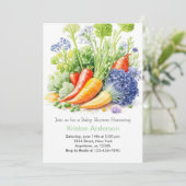 Waterverf Plantaardige Bounty Baby shower Kaart (Staand voorkant)