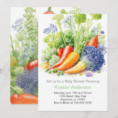 Waterverf Plantaardige Bounty Baby shower Kaart (Voorkant / Achterkant)