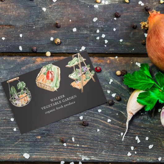 Waterverf Plantaardige Tuin Visitekaartje