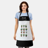 Waterverf planten bloemen monogram plant liefhebbe schort (Gedragen)