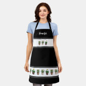 Waterverf planten bloemen monogram plant liefhebbe schort (Gedragen)